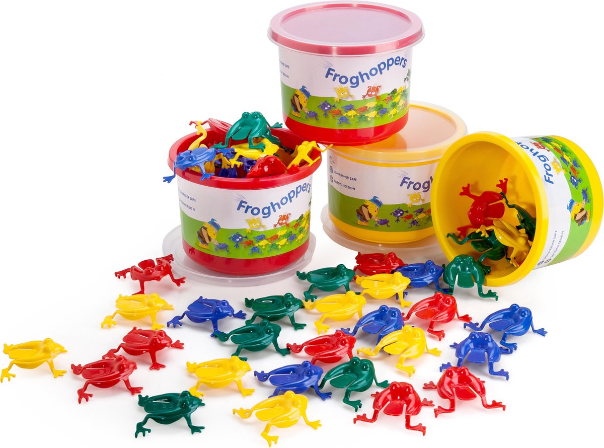 Jouets Viking - froghoppers - jeu de grenouille - 16 grenouilles colorées