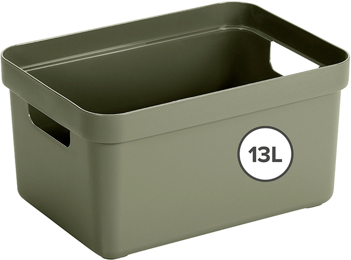 Boîte de rangement Sunware sigma home 13l - 35x24,6x18,3 cm - vert foncé