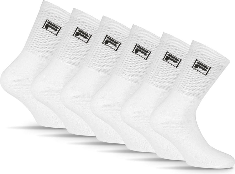Fila chaussettes de sport de tennis petit logo - taille 35 38 - paquet de 6 - blanc