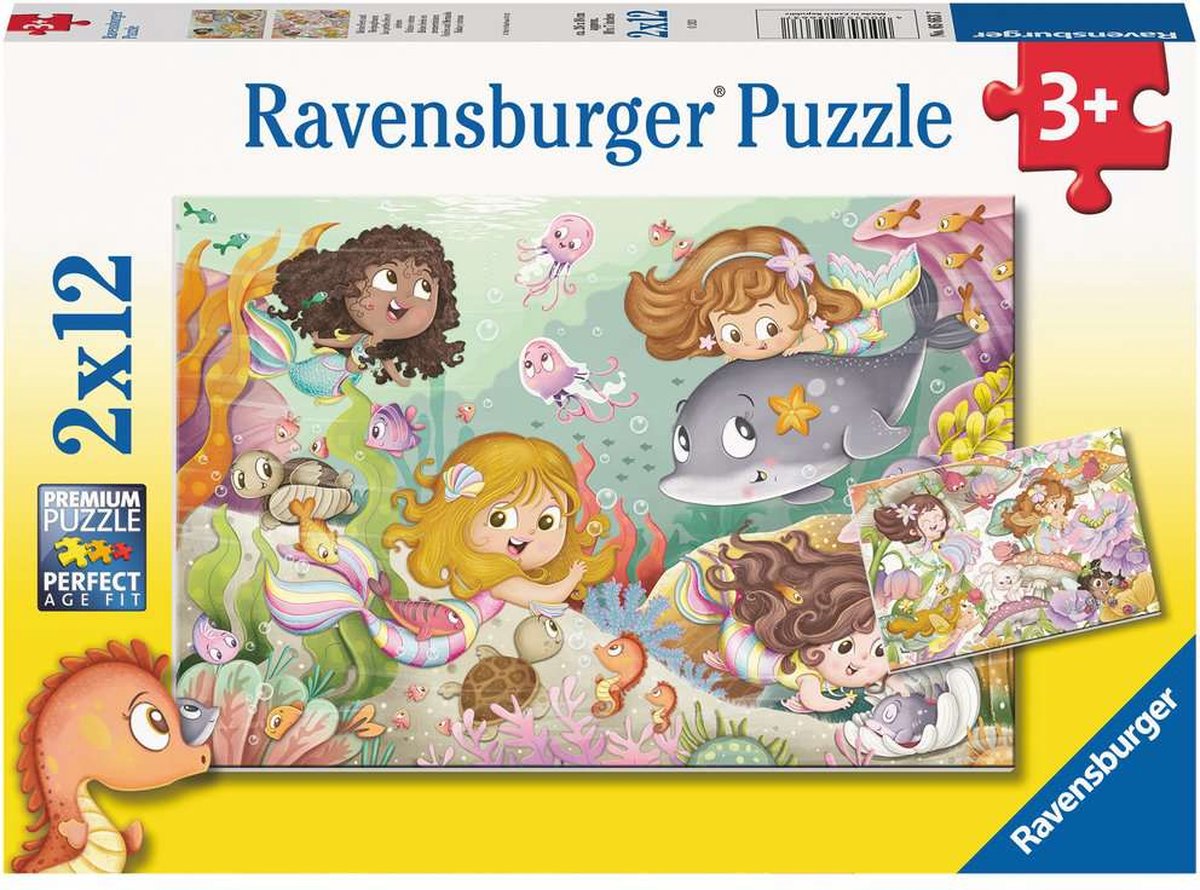 Ravensburger - Puzzle Small Frais et sirènes 2x12 pièces