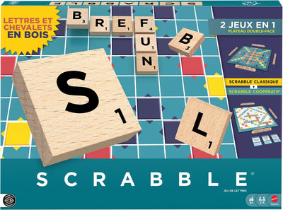 Mattel jeux Scrabble - avec blocs de bois - édition française