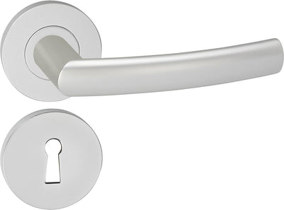 Poignée de porte Impresso - burton - pour l'intérieur - ronde avec rosace à clé ronde - aluminium - 2 pièces
