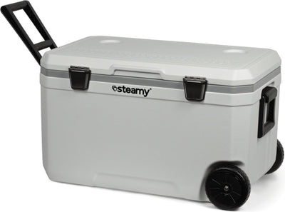 Steamy marine 70 roller - grande glacière sur roulettes - spécialement pour le bateau - 70 litres - blanc