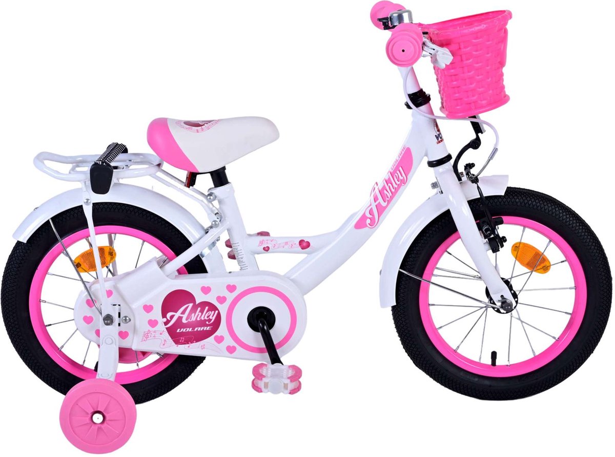 Volare Ashley Children's Bicycle - Girls - 14 pouces - blanc