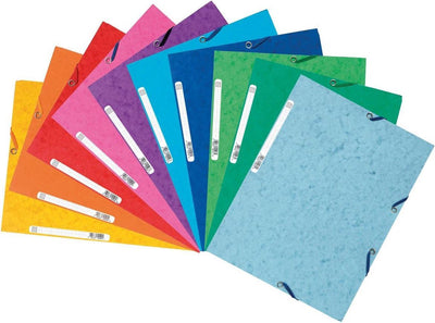 Chemise élasto Exacompta 3 rabats format A4 couleurs assorties lot de 10