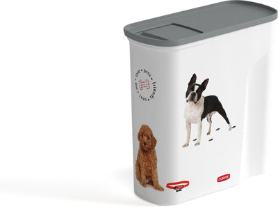 Curver récipient alimentaire chien - 6l - 2,5kg - 28x12x28cm blanc gris