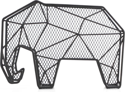 Kikkerland porte-lettre - éléphant graphique - noir - organiseur - métal - 25x15x9cm