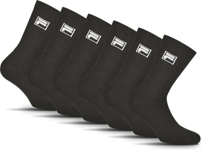 Fila - chaussettes de sport Crew - paquet de 6 - taille 43 46 - noir - petit logo