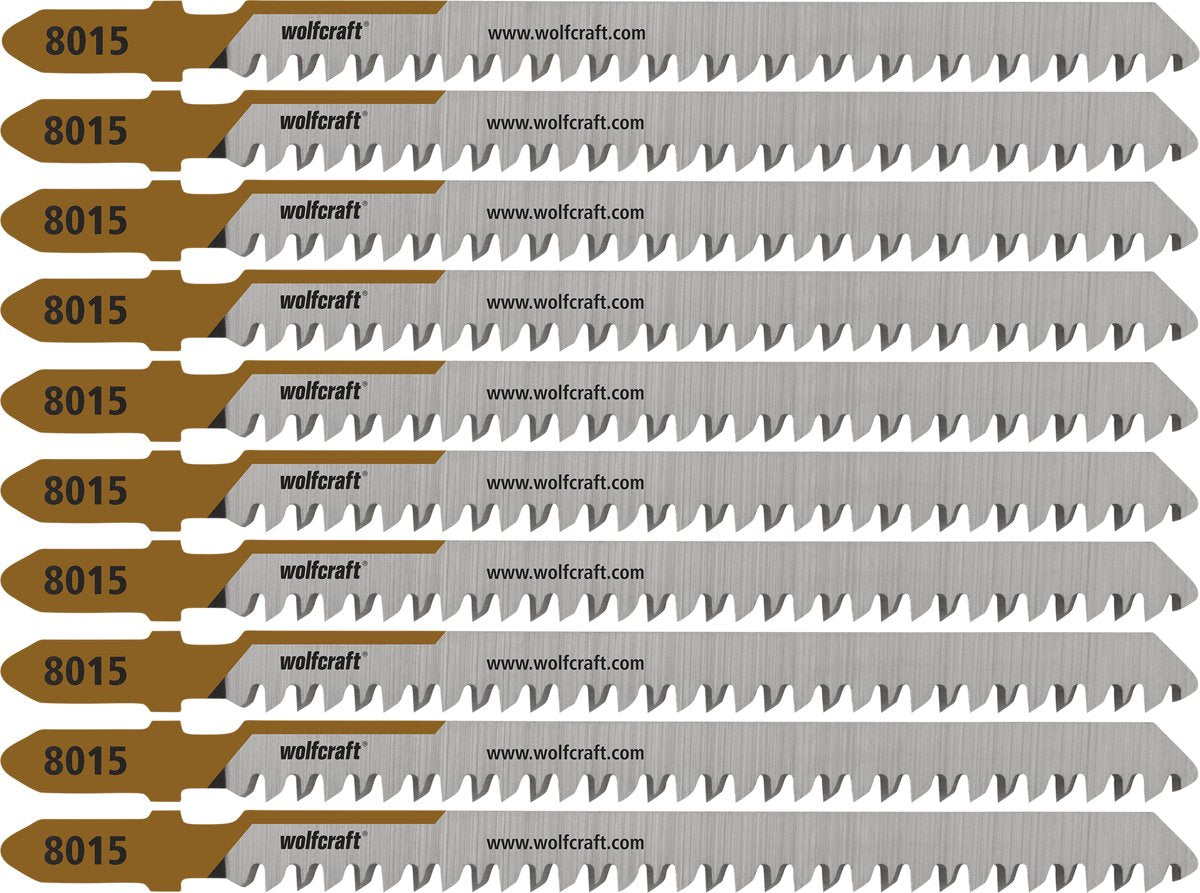 Wolfcraft - lames de scie sauteuse pour panneaux d'aggloméré 60 mm - coupe fine - lame hcs avec tige en T - 8015100