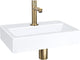 Ensemble fontaine plat Differnz - céramique - robinet droit or mat - 38 x 24 x 7 cm