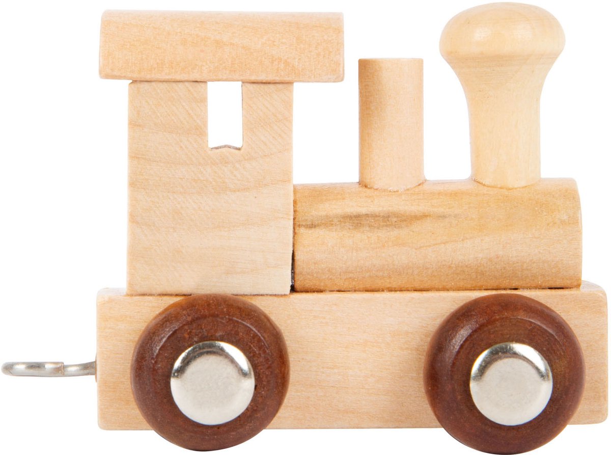Petit pied - Locomotive de police en bois - 12 pièces