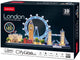 Puzzle 3D cubique amusant City Line Londres LED, 107 pièces.