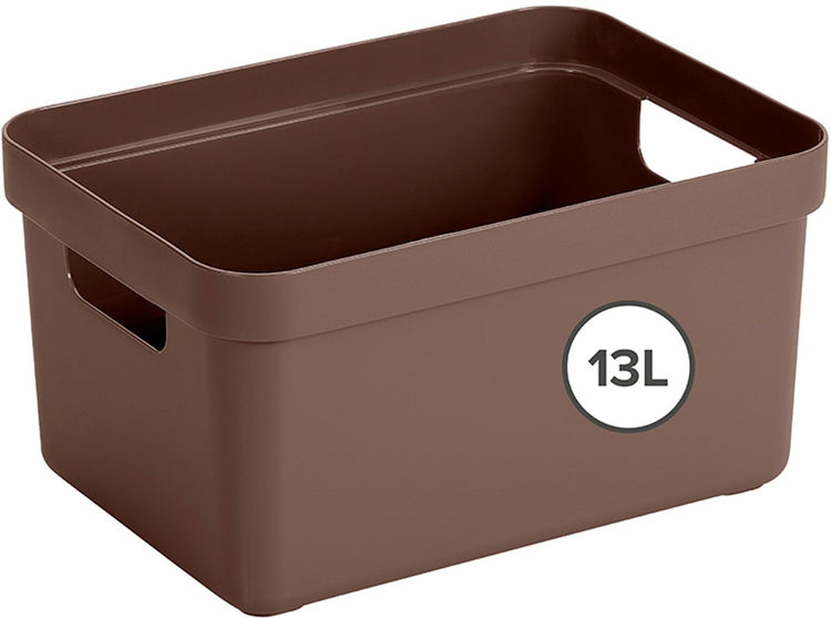 Boîte de rangement Sunware sigma home 13l - 35x24,6x18,3 cm - marron