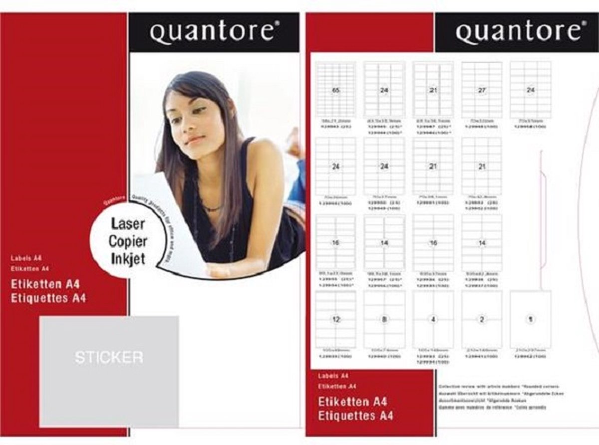 Étiquettes pour imprimante de marque privée Quantore 105x37mm