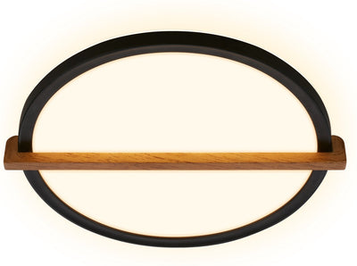 Briloner remsa - LED ceiling lamp - ceiling lamp with indirect light - warm white light - 29 x 31.5 x 4 cm - black wood
