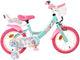 Vélo enfant licorne Volare - filles - 14 pouces - vert