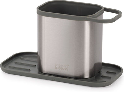 Joseph joseph duo opale - chariot de cuisine avec porte-éponge en acier inoxydable - acier inoxydable - gris