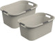 Panier à linge Rotho country - lot de 2 - 40 litres - beige
