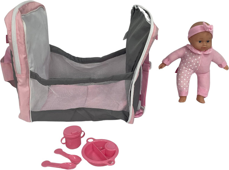 Dimian - lit de voyage pour poupée - transformable en sac à dos, porte-bébé