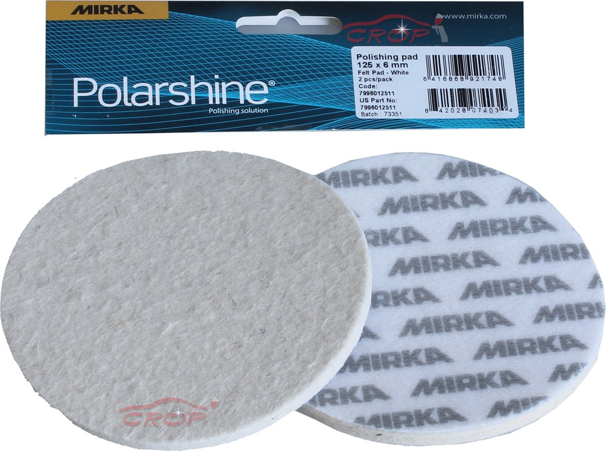 Disque de polissage en feutre Mirka - polissage du verre - 2 pièces - 125 mm
