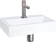 Ensemble fontaine plat Differnz - céramique - robinet droit chrome mat - 38 x 24 x 7 cm