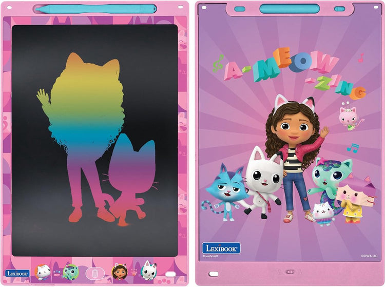 Lexibook gabby dollhouse 11'' tablette d'apprentissage et de dessin multicolore à encre électronique avec modèles