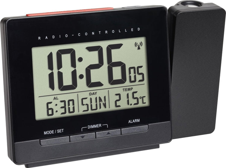 Tfa dostmann 60.5016.01 réveil radiocommandé numérique noir