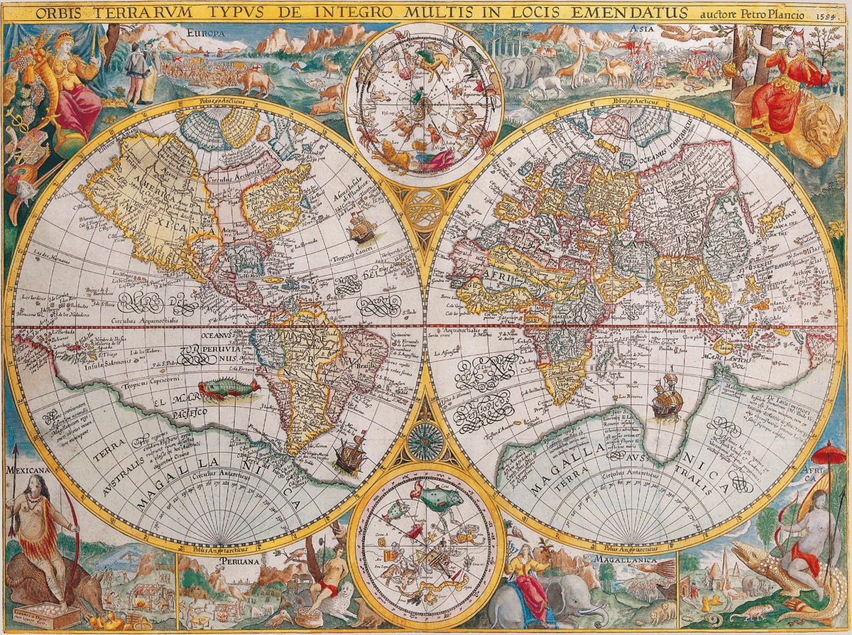Ravensburger Puzzle Puzzle Map 1594, 1500st.
