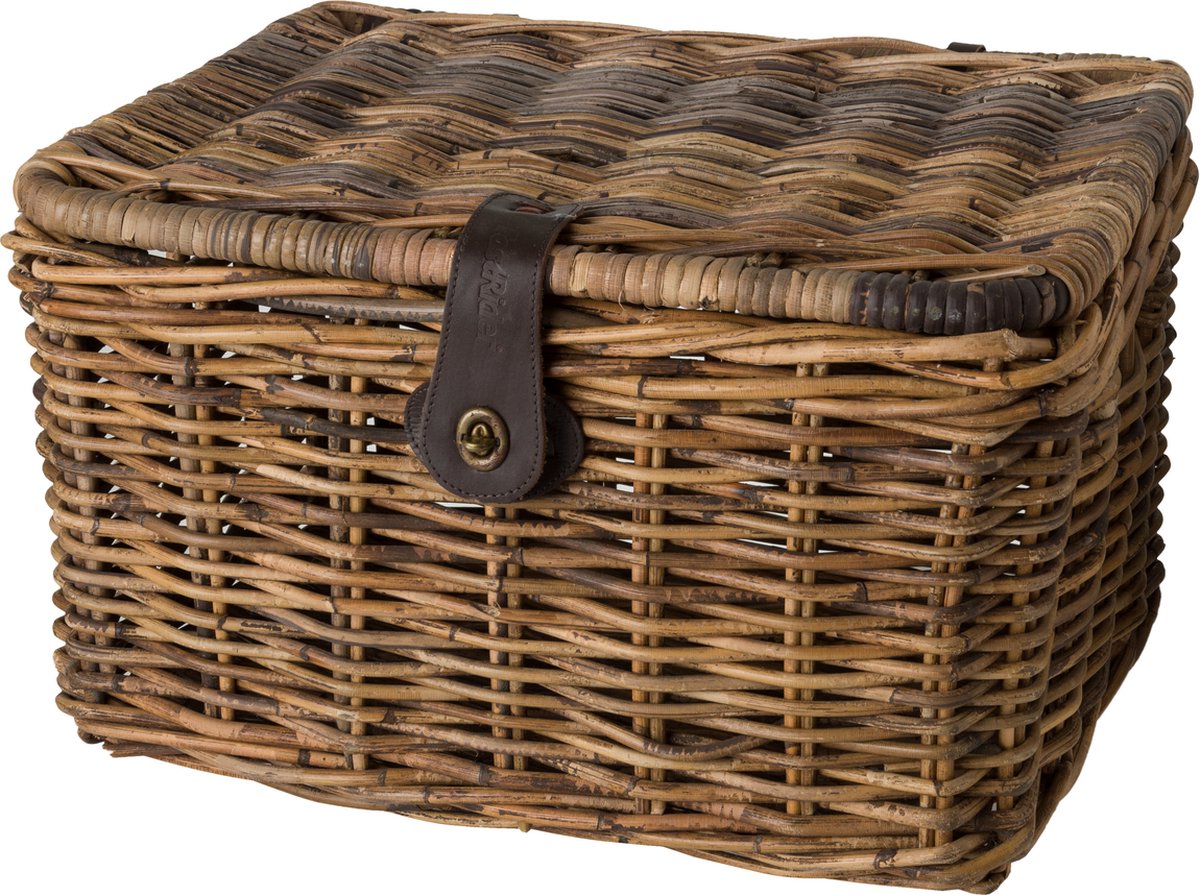 Fastrider sera panier rotin grand marron avec rabat