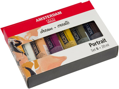Bruynzeel Amsterdam série standard peinture acrylique portrait set 20ml, 6 pcs.