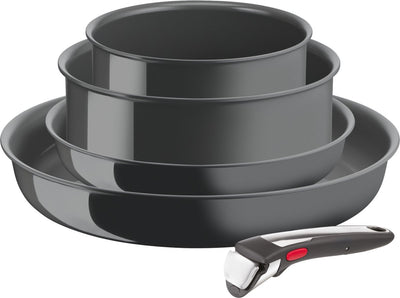 Tefal ingenio renouveler - ensemble de poêles à frire - 5 pièces - sans PFA - céramique - induction - empilable - poignée amovible