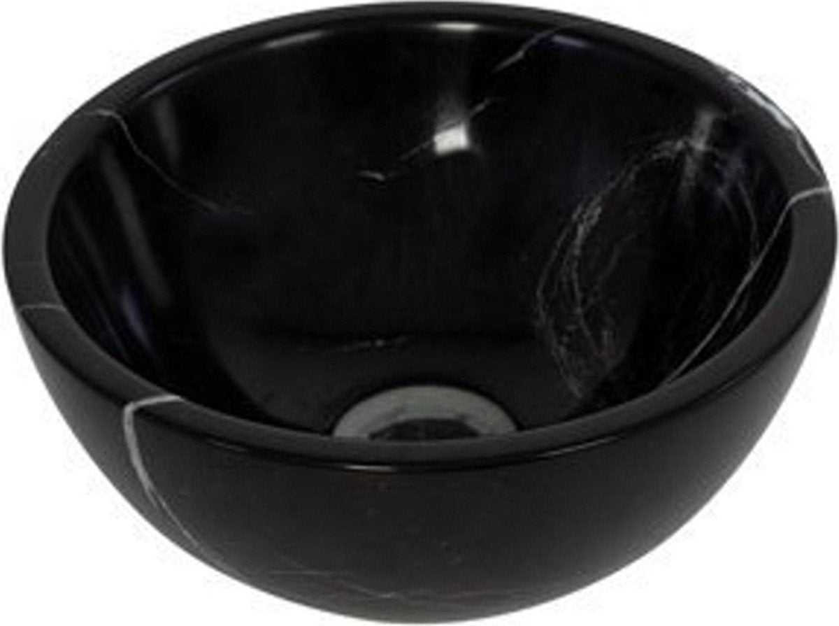 Mini vasque ronde Plieger - 26x26x12cm - marbre noir