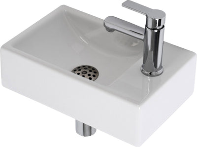 Ensemble de fontaine Plieger Houston - Ensemble de fontaine de toilettes - Ensemble de fontaine à droite - incl. siphon pour robinet - céramique - blanc