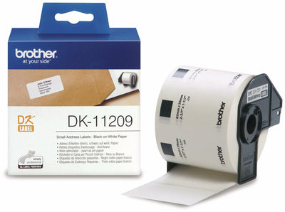 Brother dk-11209 étiquette découpée: 62x29mm - petite étiquette d'adresse - blanc (rouleau de 800 étiquettes)