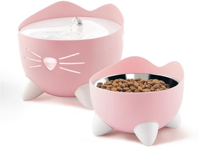 Kit combiné fontaine Pixi Catit - abreuvoir pour chat - rose blanc