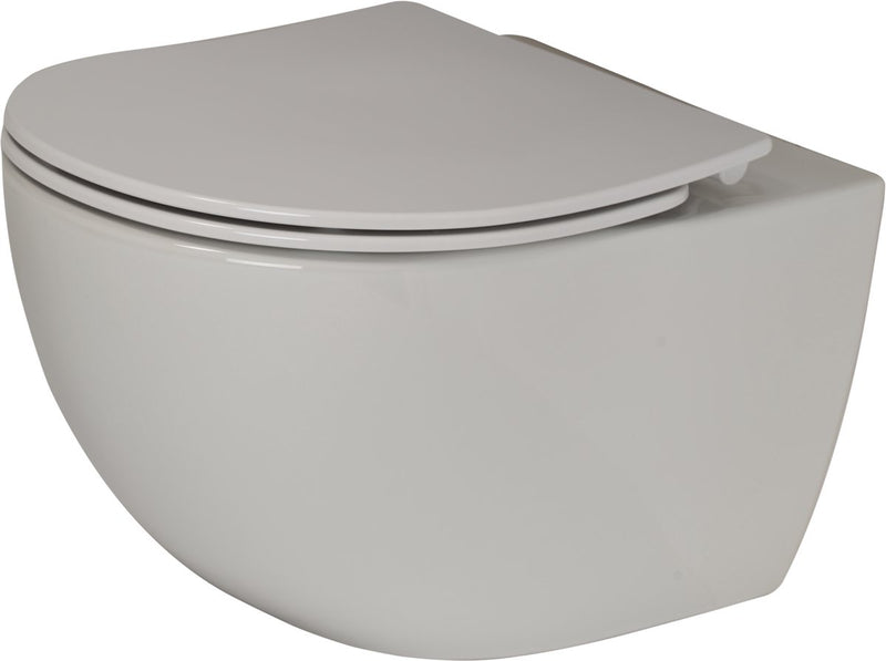 Pack WC suspendu Plieger zano avec WC mural à chasse d'eau rim-ex avec montage encastré 36,5x54cm avec abattant WC slim avec fermeture amortie avec lift-off blanc
