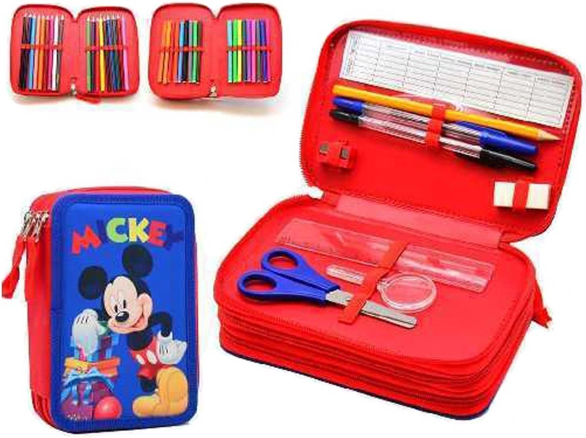 Sans marque Mickey Mouse - trousse - remplie - 3 couches - 45 pièces