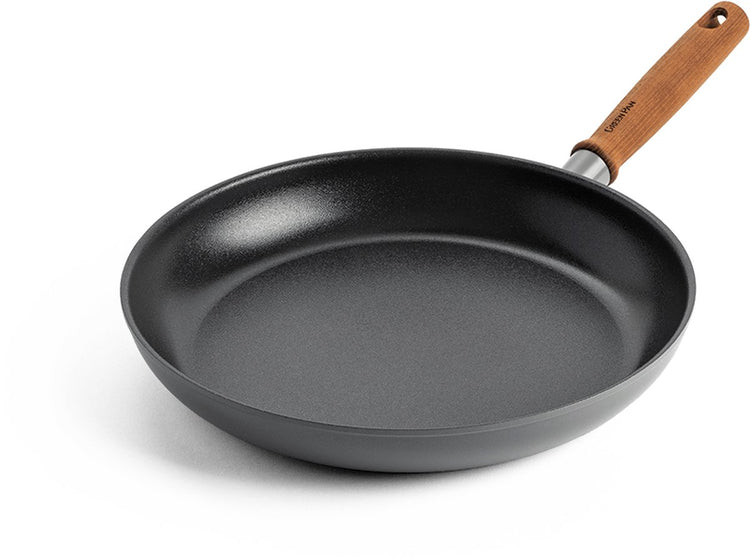 Poêle à frire Greenpan mayflower pro 30 cm - gris - manche en bois - sans pfas