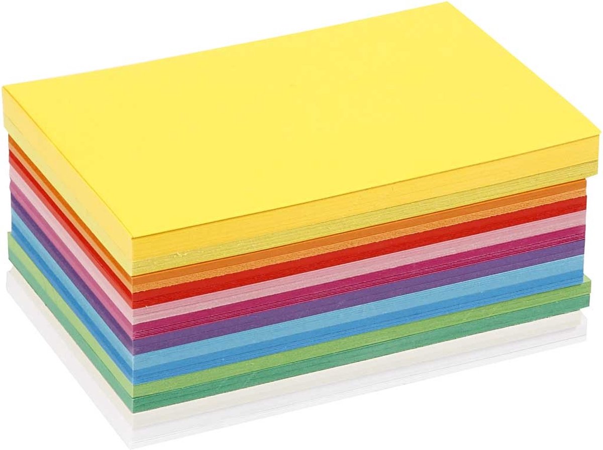 Carton ressort Colortime, a6, feuille 105x148 mm, 180 gr, différentes couleurs, 120 feuilles diverses 1 boîte