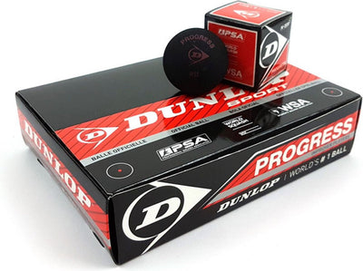 Dunlop progress - balles de squash joueur intermédiaire - 12box - noir