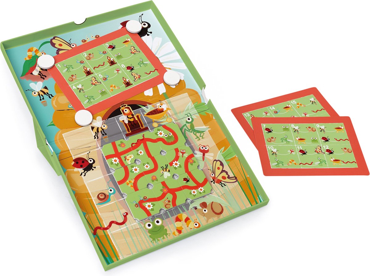 Jeu magnétique à gratter - labyrinthe de jardin - 25,5x38x2cm - avec 20 défis et 2 niveaux - 5 ans