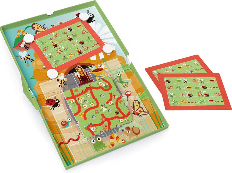 Jeu magnétique à gratter - labyrinthe de jardin - 25,5x38x2cm - avec 20 défis et 2 niveaux - 5 ans