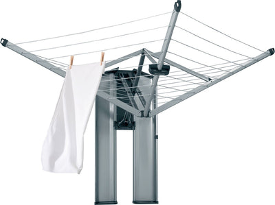 Étendoir mural Brabantia wallfix - avec boîte de rangement et de protection - 24 m - gris métallisé