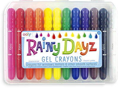 Ooly - rainy dayz - crayons gel - 12 crayons de couleur pour fenêtres