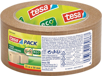 Ruban d'emballage Tesa 56000 papier écologique ultra résistant 50mmx25m | 6 pièces