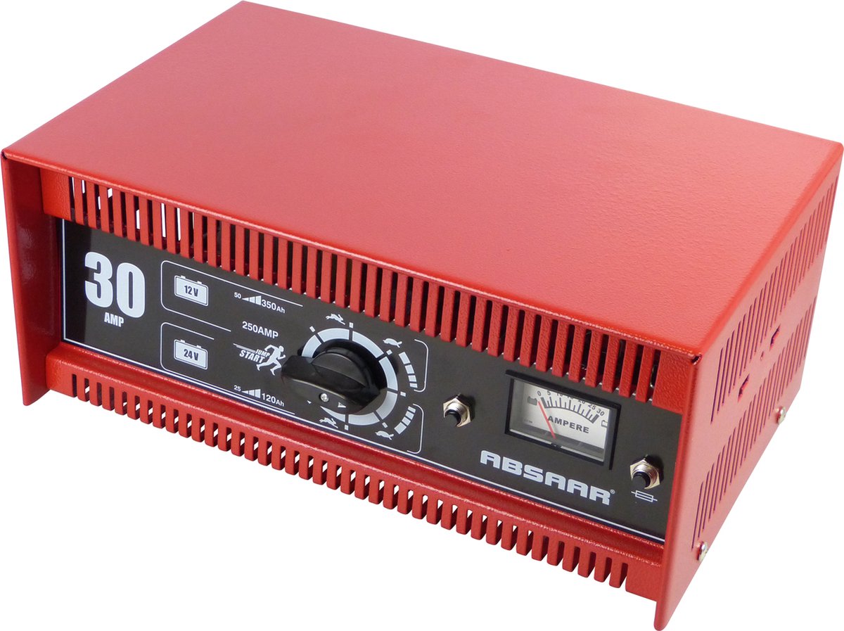 Chargeur de batterie Absaar sh250 30 ampères - 12v 24v avec démarreur - boîtier métallique