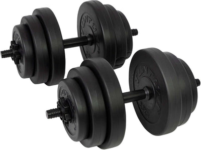 Poids Tunturi - jeu d'haltères - jeu d'haltères - 2 pièces - total 28 kg - noir - vinyle - incl. application de remise en forme gratuite