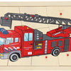 Puzzle à plots en bois Playwood pompiers, 9 pcs.