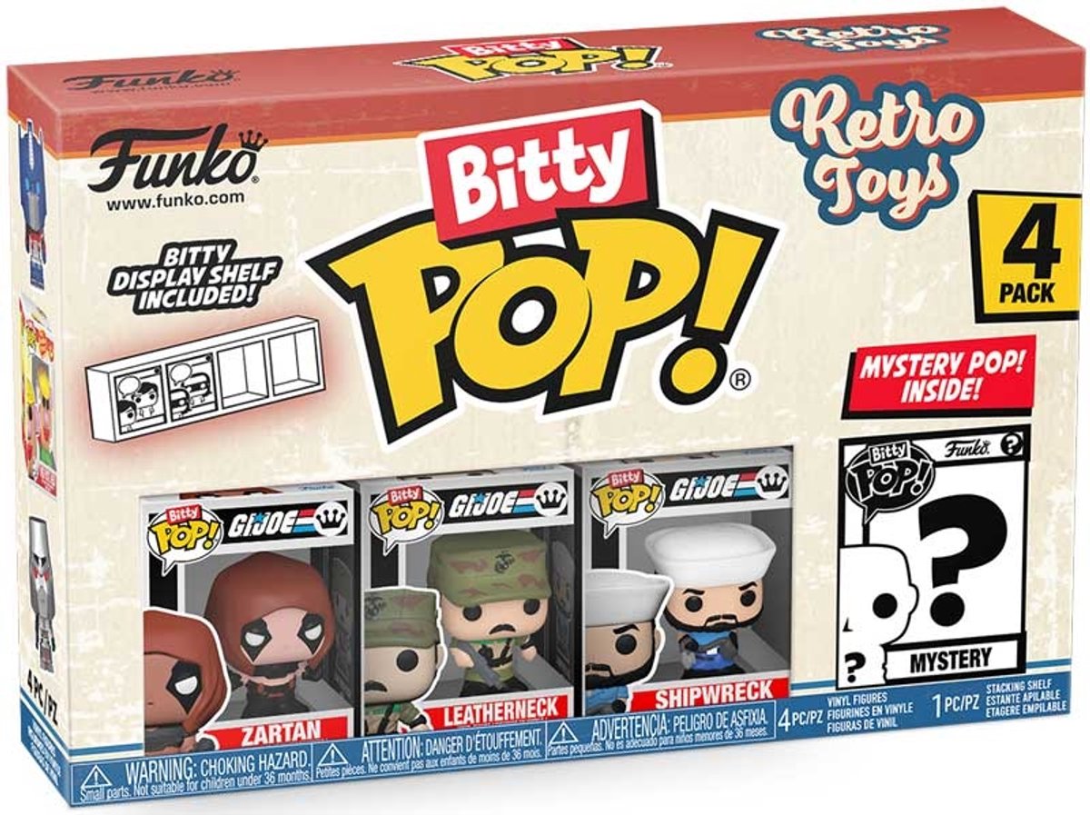 Funko jouant à la figurine Bitty Pop Retro Toys Gi Joe, lot de 4 collections.