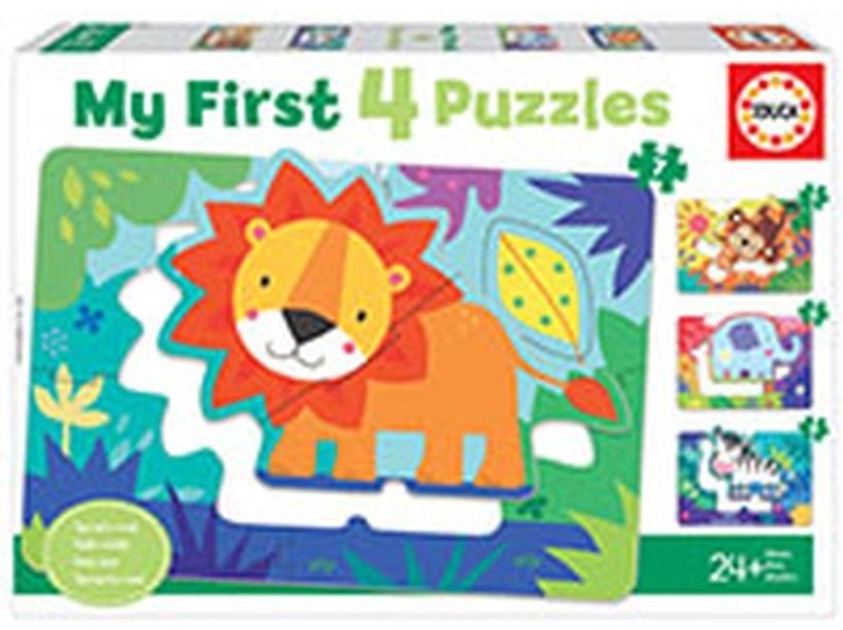 Educa - mon premier puzzle - amis de la jungle - 4 grilles de 3-4-5 grilles